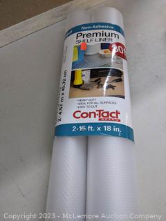 Con-Tact Premium Shelf Liner, 15 ft x 18 in, - 2 PACK (New - Open Box)