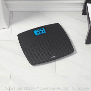 Taylor Weight Tracking Body Scale - Durable Tempered Glass Platform - Digital Readout with Blue Backlight - Extra-High 500 lb Capacity -  (New - Open Box)