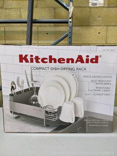 KitchenAid Compact Dish-Drying Rack - Space Saving Design - Removable Flatware Caddy - Rust-Resistant (New - Open Box)