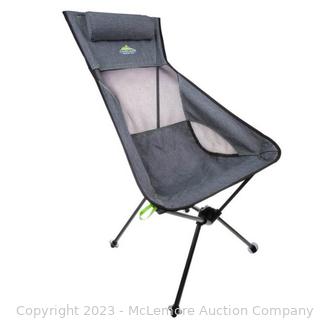 Cascade Mountain Tech Ultralight Highback Chair - Lightweight ( under 4lbs), removable adjustable head rest, fully collapsible and space saving, with Carry Bag (New - Open Box)