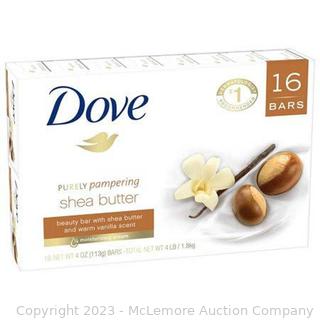 Dove Shea Butter Bar Soap, 3.75 oz, 13/16 ct - Missing 3 (See Description)