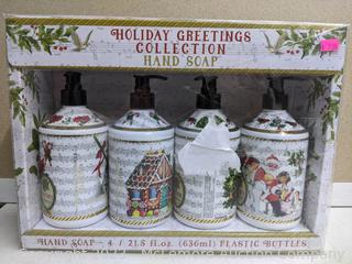 Holiday Greetings Collection Hand Soap - Spread the Holiday Cheer Next Christmas with This Collection of Hand Soaps -  (New - Open Box)