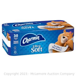 Charmin Ultra Soft Bath Tissue, 2-Ply, 214 Sheets, 30 Rolls   (New - Open Box)