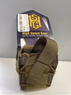 Brand New - High Speed Gear HSGI Belt Mounted Handcuff TACO Pouch -  will hold almost any brand of handcuff. Also ideal for dip cans and other similar products. Compression cord with toggle adjustment.image - $35 - SEE LINK (New)