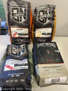 Coffee Bundle - 4 pack bundle - qty 4 12oz bags of ground coffee - 4 different Flavors - SEE PIX - $60 RETAIL (New)