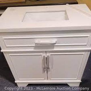 Brand New - BUT - Small crack on top - SEE PIC -  OVE Layton 36" Freestanding Vanity - 36 X 22 x 34.4 (See Description)