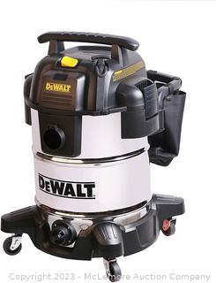 Used - Tested working - Complete - Good Condition -  DEWALT 10 Gallon Wet/Dry Vacuum - mfg #  DXV10SA -Ideal for large cleanups on the jobsite - Powerful 5.0 peak horsepower motor provides the suction needed for most cleanup jobs - $157 - SEE LINK (See Description)