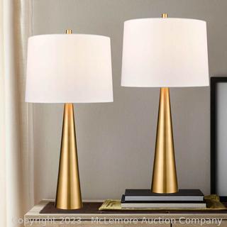 Austin Tapered Lamp Set, 2-pack - Solid Metal Turn Switch and Finial - By Bridgeport Designs - $139 - SEE LINK (New)