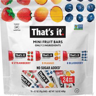 That’s It Mini Fruit Bars, Individually Wrapped 0.70 oz, 24 ct (New - Open Box)