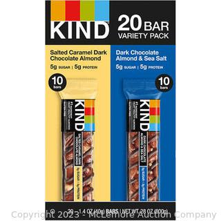KIND Bar, Variety Pack, 1.4 oz, 20 ct (New - Open Box)