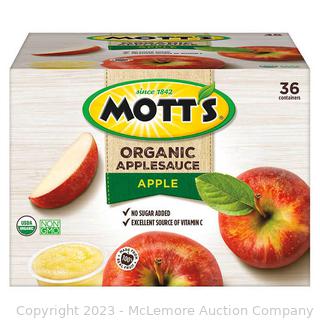 Mott's Organic Apple Sauce, 3.9 oz., 36-count  (New - Open Box)