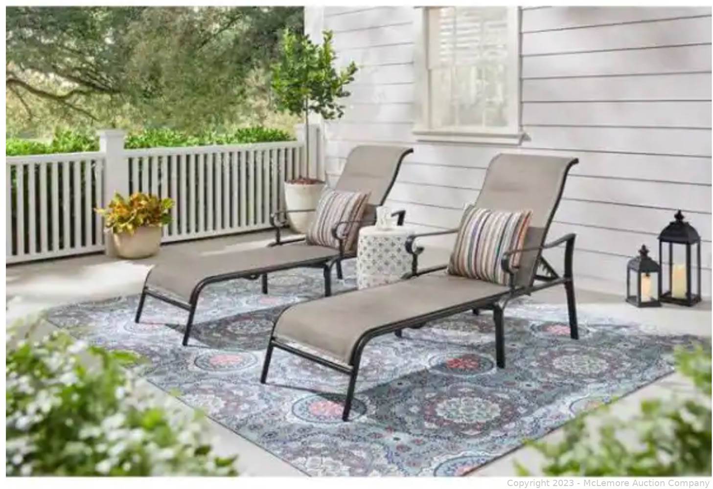 McLemore Auction Company Auction Patio Furniture, Media Centers