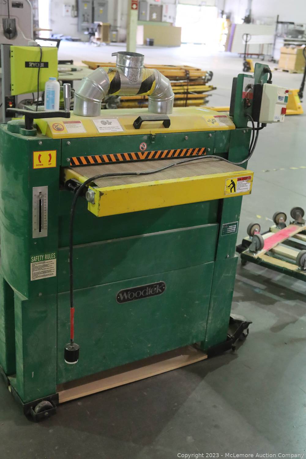 McLemore Auction Company Auction Industrial Paint Booth, Warehouse Ceiling Fans, Woodworking