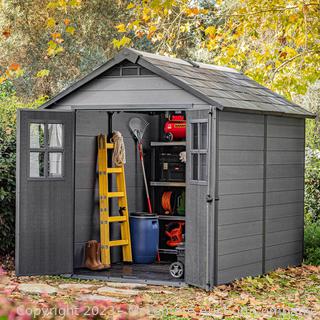 Brand New in box - Keter Newton Storage Shed - 7.5ft x 9ft - Weather-Resistant - Skylight & Two Windows To Let In Natural Light & Vented For Air Circulation - Maintenance-Free Design - $1649 - SEE LINK (New)