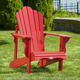 Brand New in box - Classic Adirondack Chair by Leisure Line -  made in Canada - Red - Very comfortable with contoured seat and back - deal for backyards, patios and cottages - $184 - SEE LINK (New)