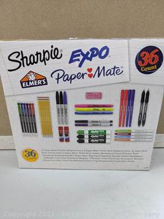 New Sharpie Expo Elmers PaperMate 36 Count School Supplies Pen Pencil Marker Etc (New - Open Box)