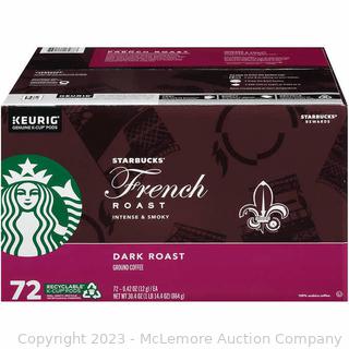Starbucks Dark French Roast K-Cup, 72-count - BEST BY DATE : MARCH 2023 (See Description)