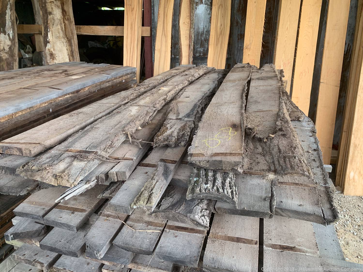 McLemore Auction Company Auction 150+ Lots of Hardwood Lumber and Live Edge Slabs in Liberty