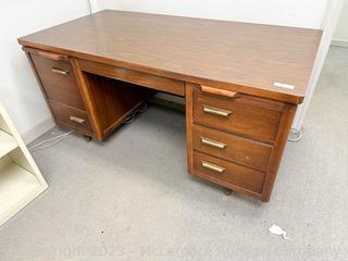 Jofco Mid-Century Modern Solid Wood 6-Drawer Desk