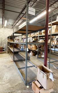 Row of Heavy Duty Shelving Racks, 3 Sections (Contents Not Included)