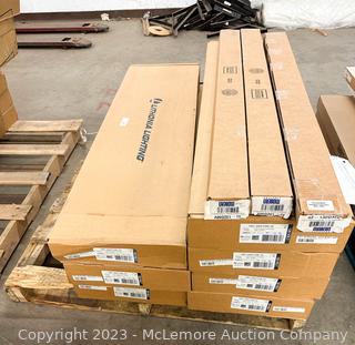 Contents of Pallet of (7) Lithonia Lighting Cambridge LED Flush Mount Lights and Misc.