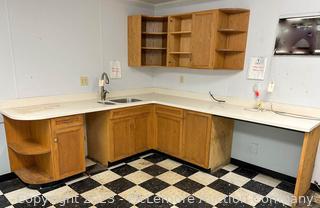 Lot of Kitchen Cabinets, Counter, Sink, and Faucet with Garbage Disposal