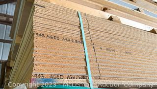Lot of (21) MDF Core Aged Ash Veneer Plywood Boards, 4' x 10' x 3/4"