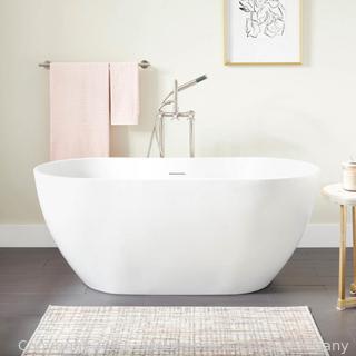 Signature Hardware Hibiscus 59" Freestanding Soaking Tub
Model SHHBFSOT5930WH MSRP $2279  APPEARS NEW IN BOX
