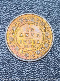 1929 1/12 Anna British Rule India
