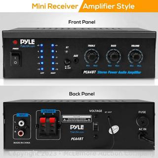 Pyle Compact Desktop Audio Amplifier with Wireless Bluetooth Streaming New