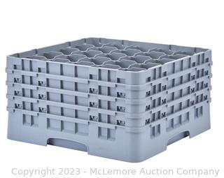 Cambro 25S900151 Soft Gray 25 Compartment 9-3/8" Full Size Camrack Glass Rack with 4 Extenders