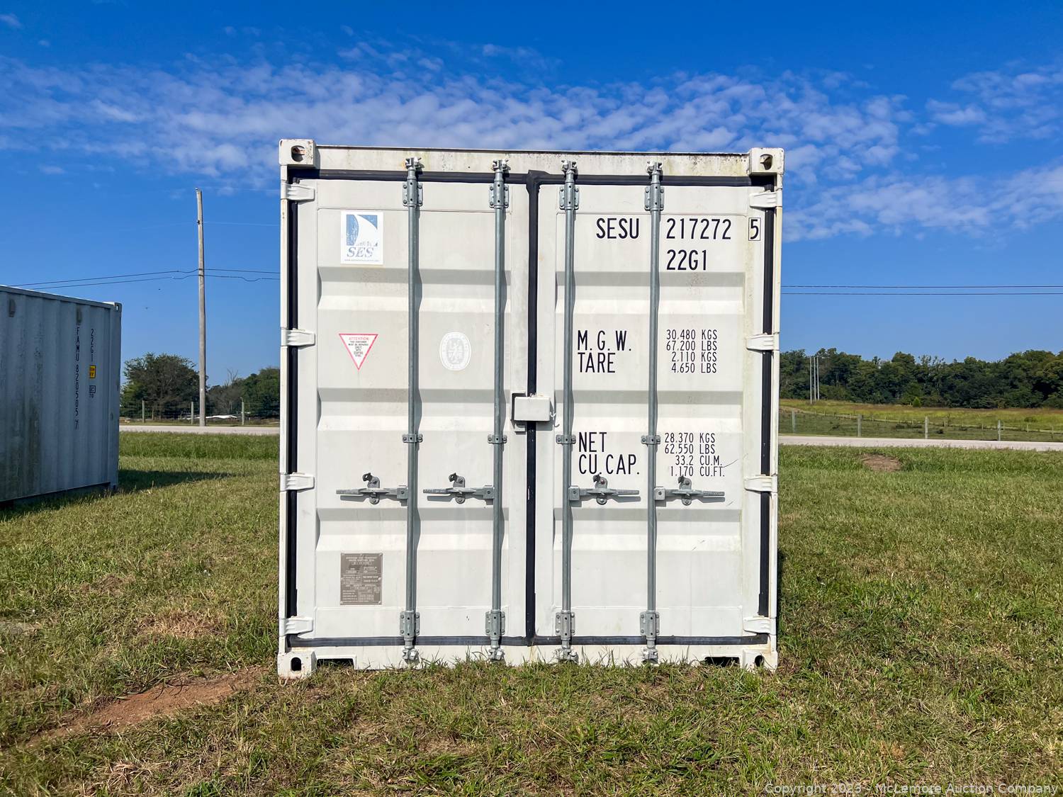 McLemore Auction Company Auction Dumpsters, Roll Off Trailer, 20