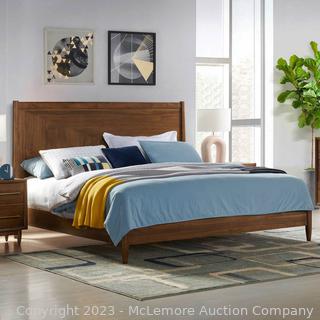 Brand New in box  - Marina Del Ray King Bed - 82.2"W x 85.4"D x 54"H - Constructed of Hardwood Solids and Walnut Veneers - Panel Headboard with Low Profile Footboard - Heavy-Duty Deck Boards to Support Mattress - $999 - SEE LINK (New)