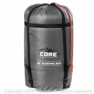 Core 30 Degree Hybrid Sleeping Bag - Hybrid Design with Built-in Hood - Hollow Fiber Fill Prevents Cold Spots - Includes Tech Pocket - $57.99 - SEE LINK (New)