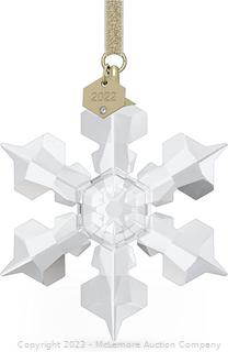 2022 Ornament, White Swarovski Crystal - Champagne Gold Tone Finish Metal (New)
