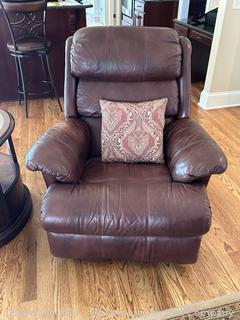 Flexsteel Industries Leather Reclining Chair with Pillow