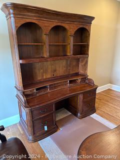 Wooden 2-Piece Executive Credenza with Slide-Out Top (Contents Not Included)