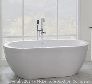 Miseno 67" Free Standing Acrylic Soaking Tub with Center Drain - MSRP $905 Appears New in box