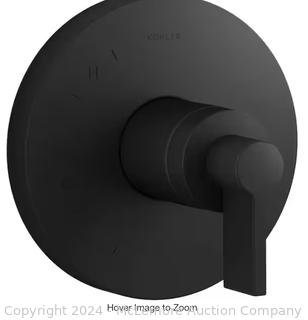 Kohler Components Rite-Temp 1-Handle Shower Valve Trim Kit with Lever Handle in Matte Black (Valve Not Included) MSRP $348  Appears New in box