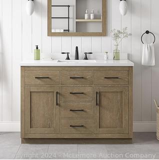 Ove Decors 15VVA-BAI248-146EI Bailey Vanity, 48 inches, Driftwood Oak MSRP $1575  Appears New in box