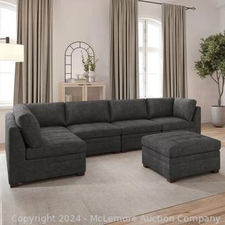 Brand New, In Box - Thomasville Tisdale Modular Sectional with Storage Ottoman - Dark Gray - Configurable Design, Tufted Seat Cushions - $1,699.99 - SEE LINK