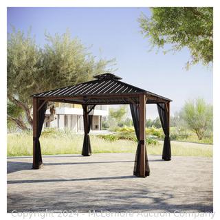 Brand New, In Box - SunVilla Woodmont 12' x 12' Steel/Aluminum Hard Top Gazebo with Netting - $1,499.99 - SEE LINK