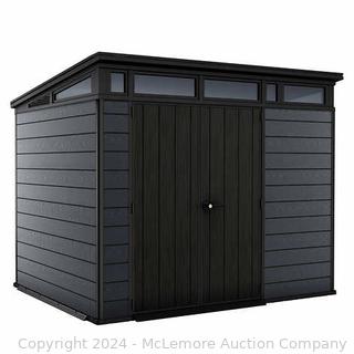 Brand New, In Box - Keter Cortina 9x7 Modern Shed Extremely Durable And Strong Double Wall Construction, Steel Reinforced walls and Roof, Drillable for Shelves - $1,499.99 - SEE LINK