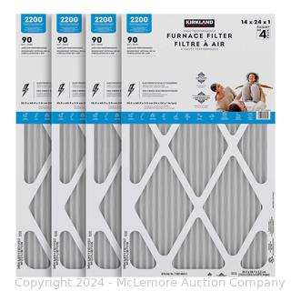 Kirkland Signature 2200 High Performance Furnace Filters - 14" x 24" x 1" - 4 Pack - $39.99 - SEE LINK