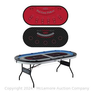 Barrington 10-Player Poker Table with LED Lights - $329.99 - SEE LINK