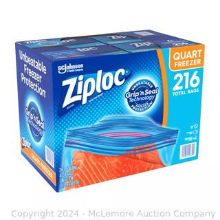 Ziploc Quart Freezer Bags - 216 Count