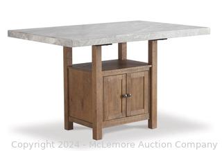 Ashley Aleeda Counter Height Dining Table - Real Marble Top - MSRP $979