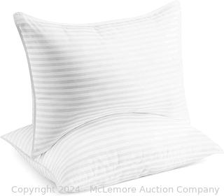 Beckham Hotel Collection Bed Pillows Standard / Queen Size Set of 2 - Down Alternative Bedding Gel Cooling Pillow