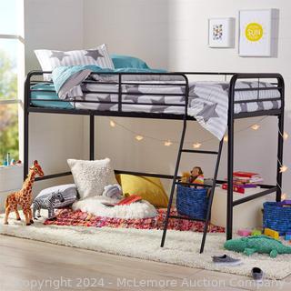 Amazon Basics Metal Twin Loft Bed, Easy Assembly, Black