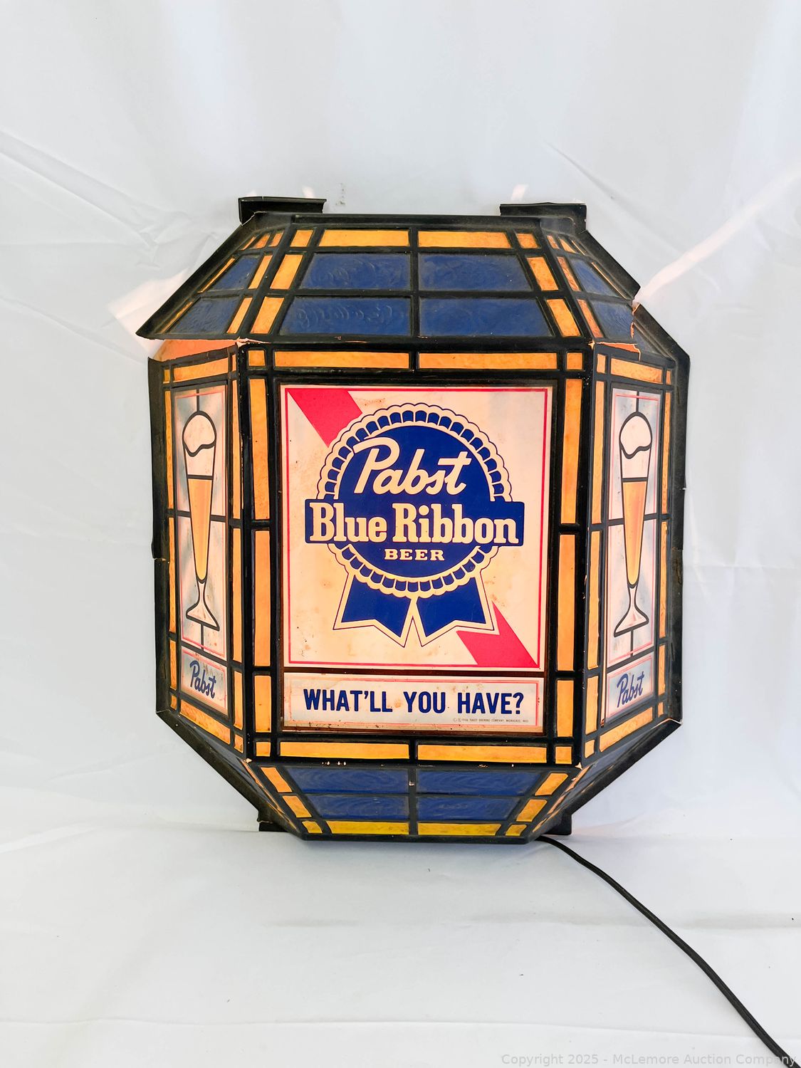 Vintage Pabst Blue Ribbon Light-Up Bar Sign – “What'll You Have